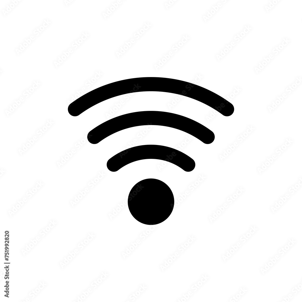 WIFI Icon vector isolated on white background. signal vector icon. Wireless and wifi icon or sign for remote internet access WIFI Icon vector isolated on white background. signal vector icon. Wireless and wifi icon or sign for remote internet access