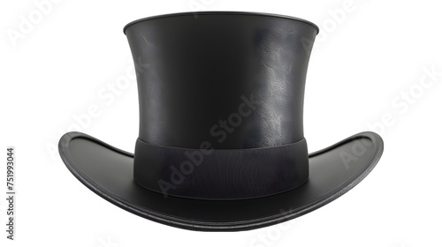 Cylinder black top hat isolated on transparent background