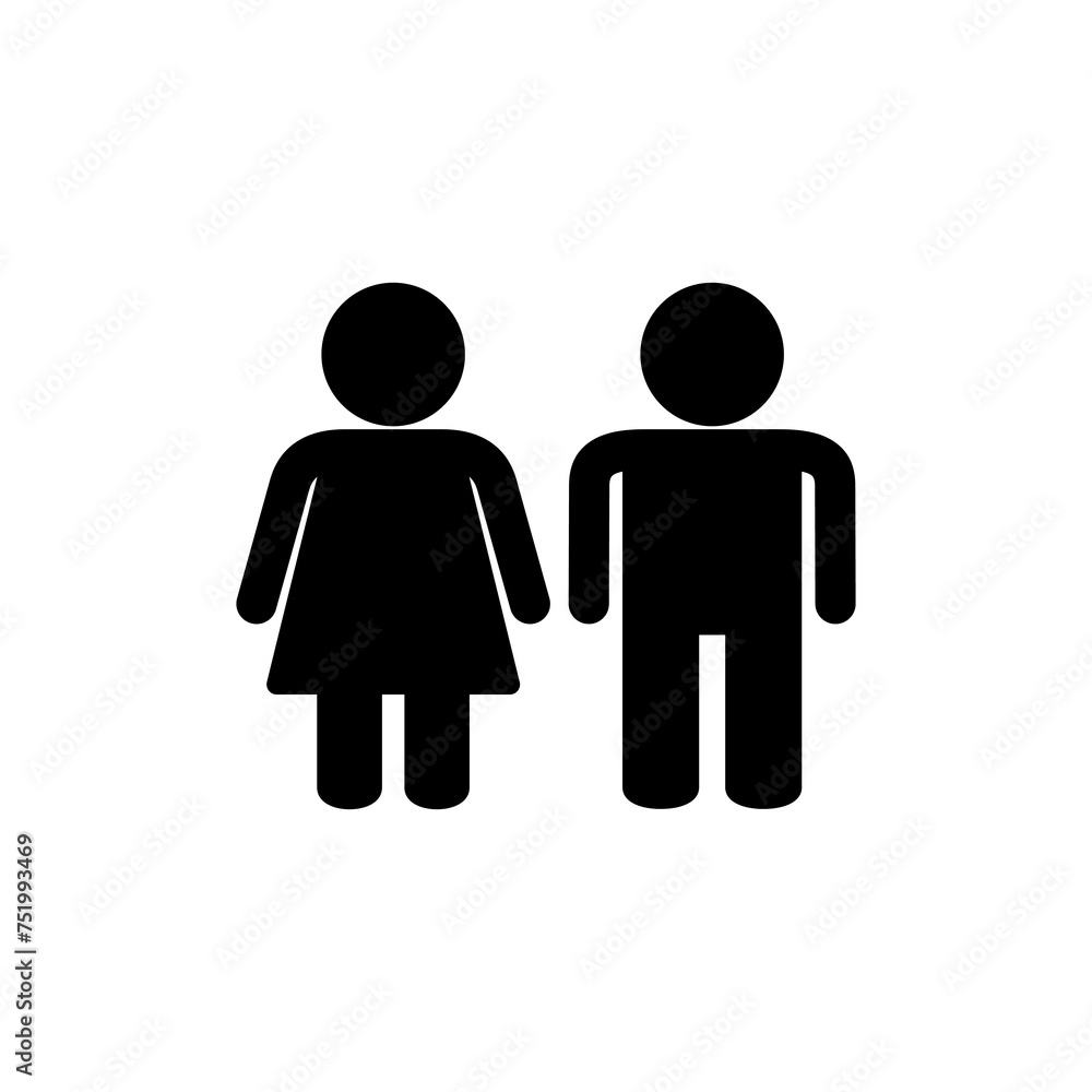Man and woman icon vector isolated on white background. male and female symbol Man and woman icon vector isolated on white background. male and female symbol