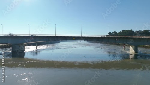 Wallpaper Mural Crossing under Pont du Royaume links Avignon and Villeneuve-les-Avignon, France. Drone shot Torontodigital.ca