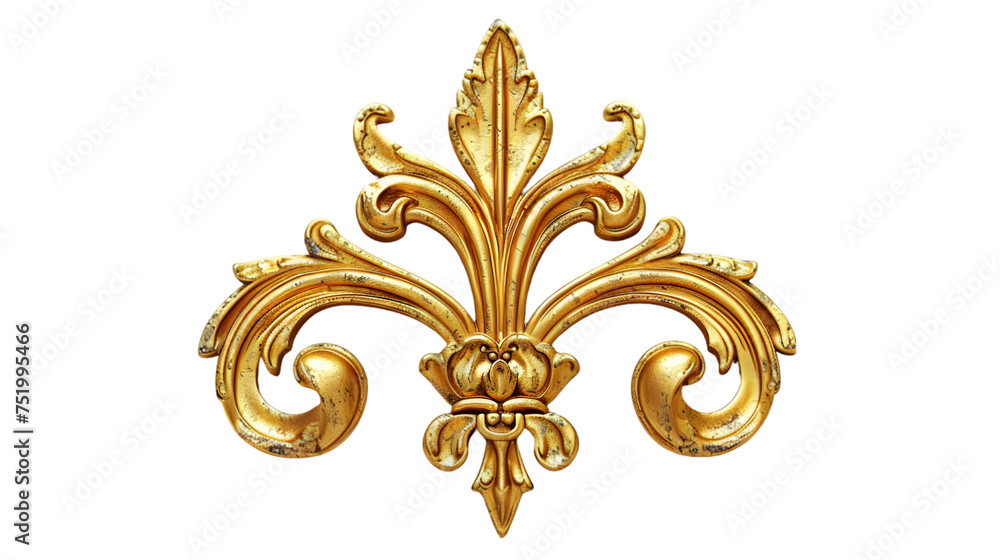 Gold Fleur de lis isolated on transparent background Gold Fleur de lis isolated on transparent background