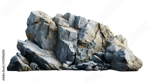 Heavy reef rock landscape isolated on transparent background
