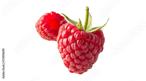 levitating raspberry isolated on transparent background photo