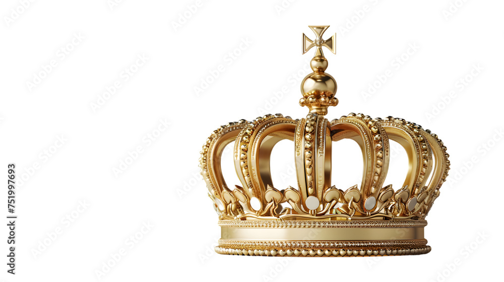 Royal Gold Crown isolated on transparent background Royal Gold Crown isolated on transparent background