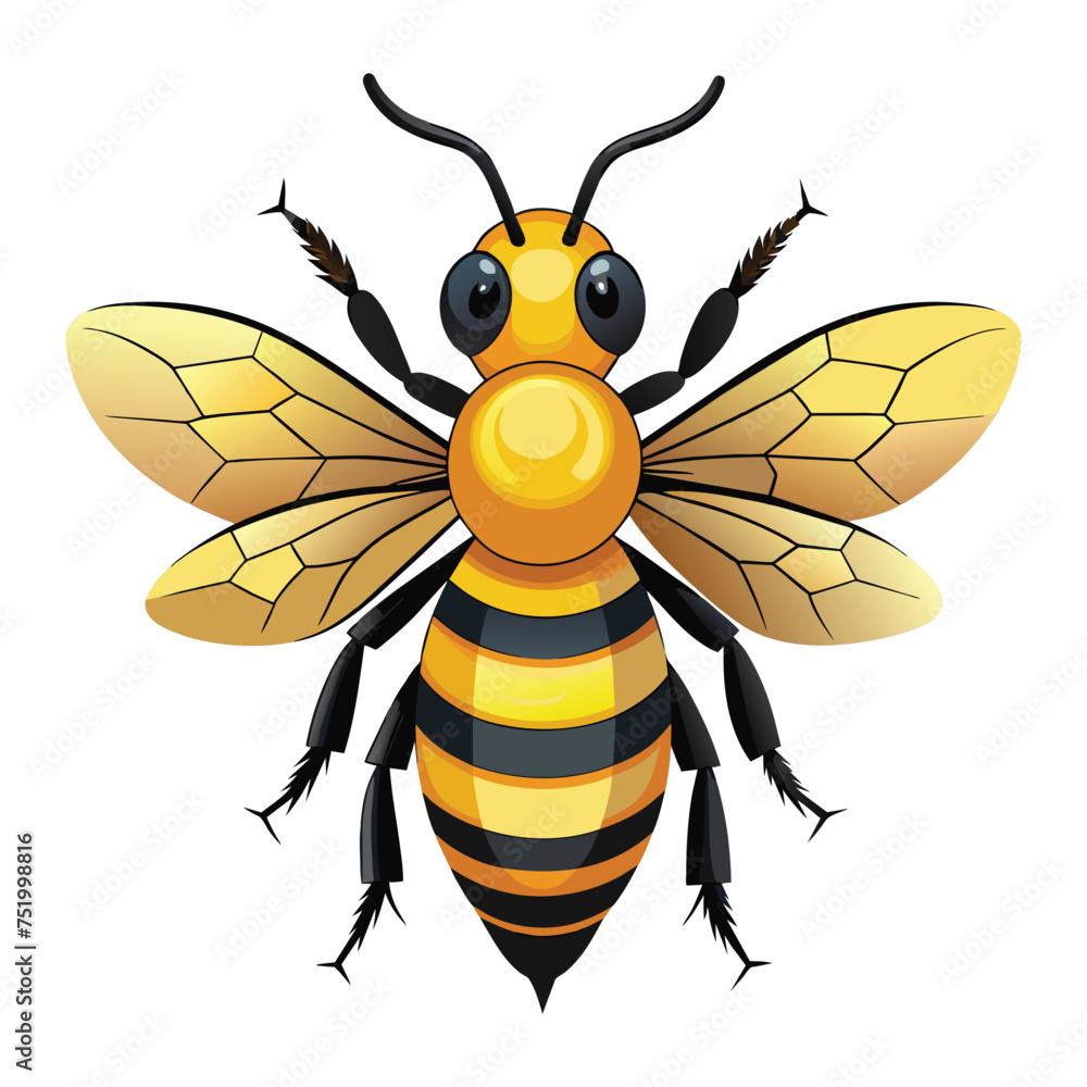 Bee illustration on White Background Bee illustration on White Background