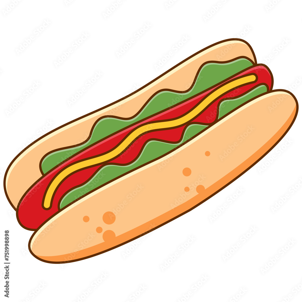 Hot Dog Food Illustration Hot Dog Food Illustration