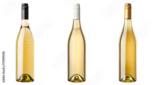 Set of Borgognotta - bottle of prosecco or champagne wine isolated on transparent background photo