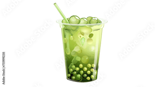 solated Green Bubble Tea transparent Background.png