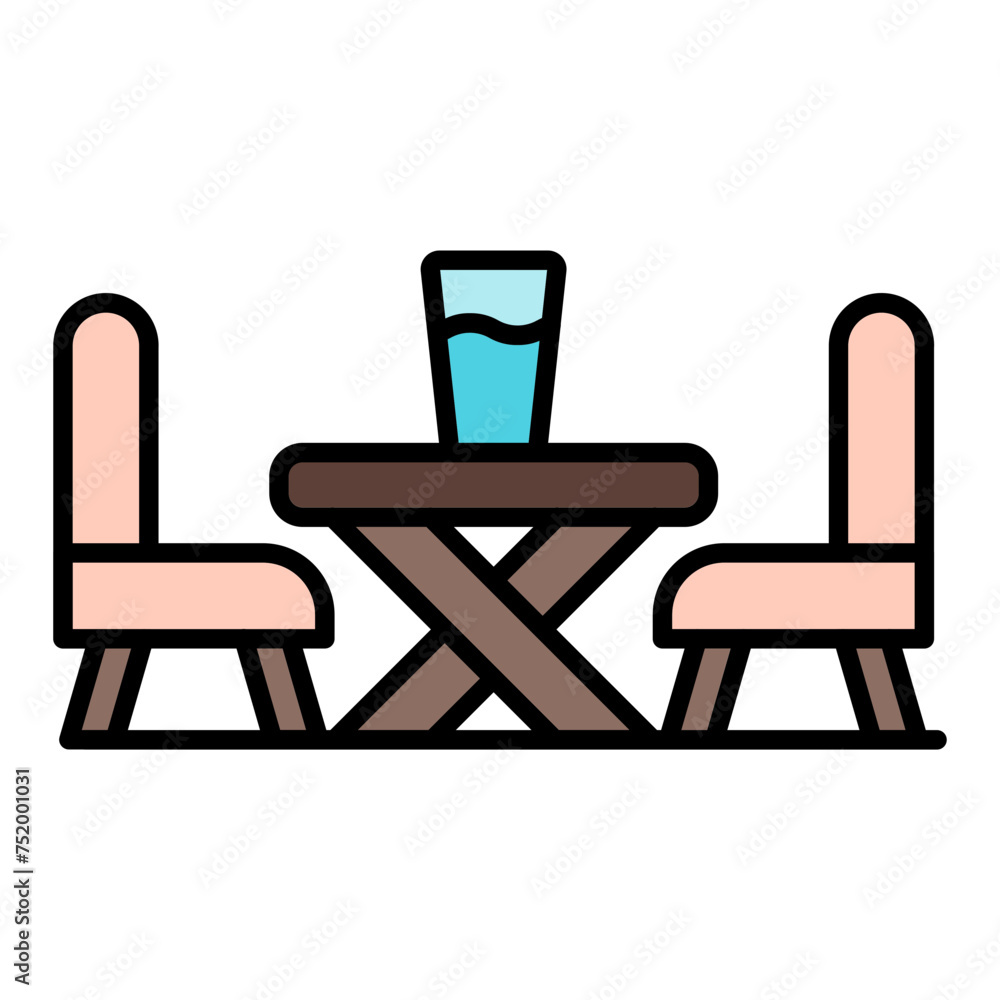 Fototapeta premium Outdoor Eating line filled icon