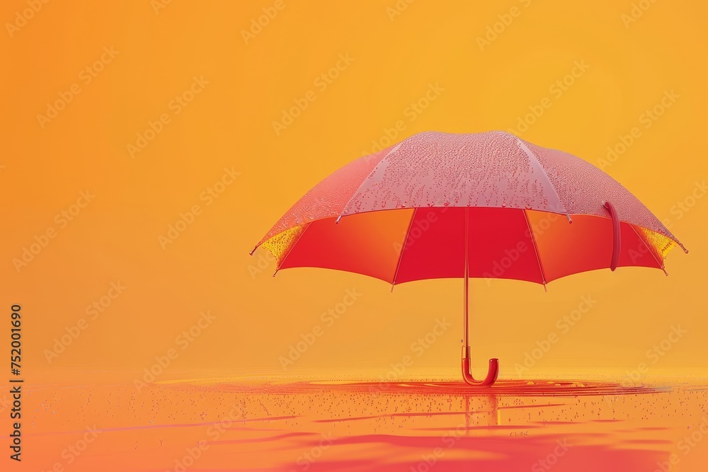 Raindrop and Umbrella in the concept of rainy weather and protection Raindrop and Umbrella in the concept of rainy weather and protection