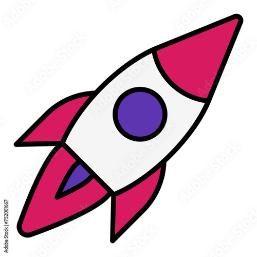 rocket line filled icon
