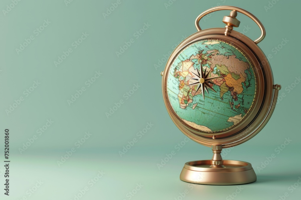 Globe and Compass in the concept of exploration and discovery Globe and Compass in the concept of exploration and discovery