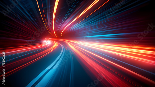 High-speed tunnel with dynamic light trails