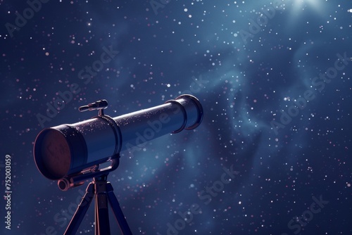 Telescope and Stars in the concept of astronomy and stargazing