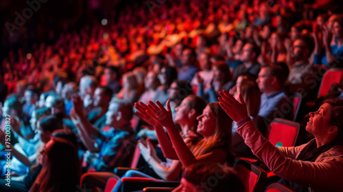 Enthusiastic audience applauding at an event.