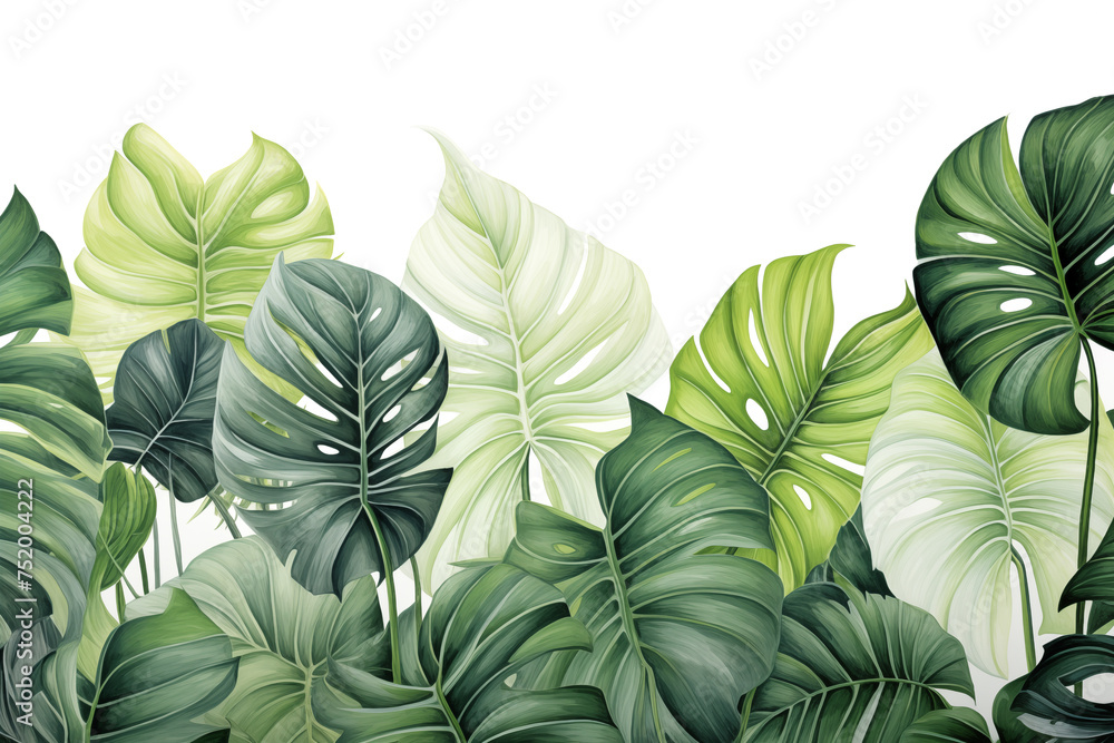 tropical leaves on a white background. tropical leaves on a white background.