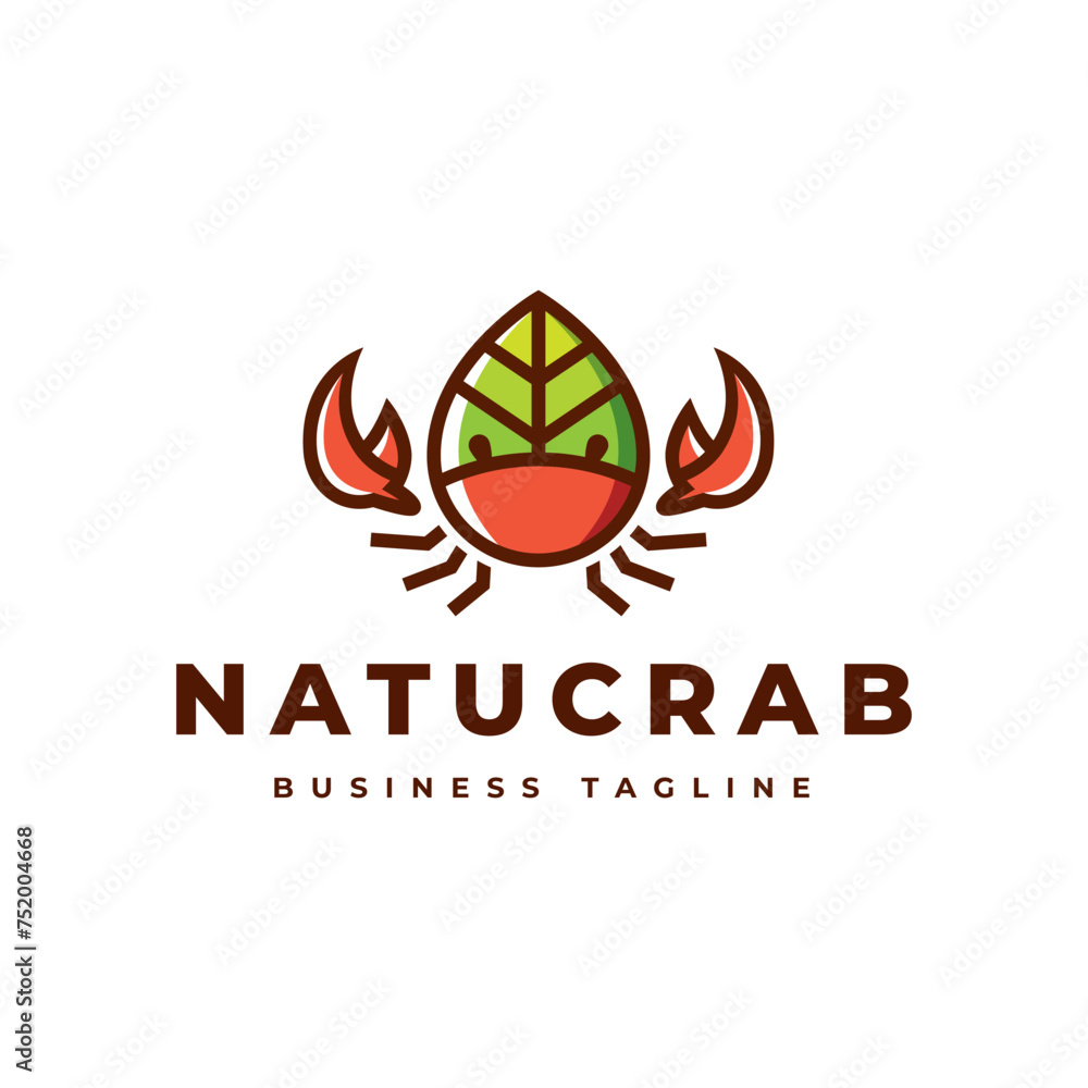 nature crab logo vector