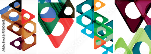Abstract background set, showcasing a dynamic interplay of triangles. Fusion of modern design and geometric allure