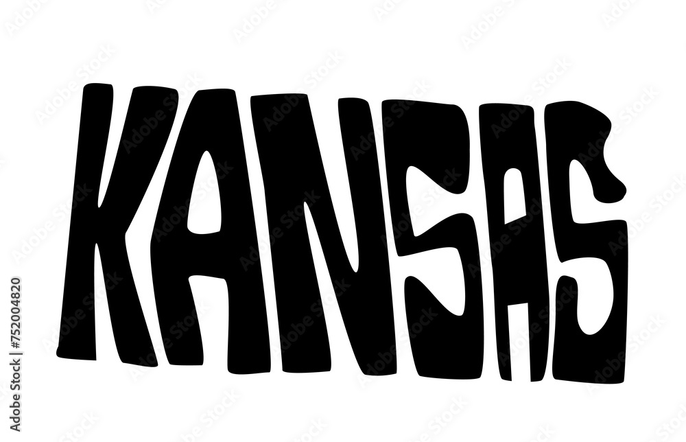 Kansas Map typography Kansas Map typography