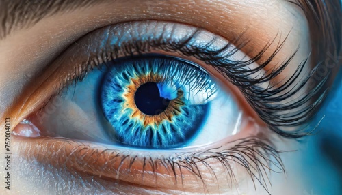 camera focusing on tear. woman, woman, tears, beautiful eye, blue eye, eyelashes. Macro view-