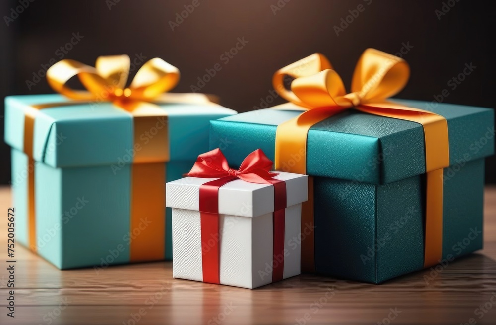 Obraz premium gift boxes on a dark background