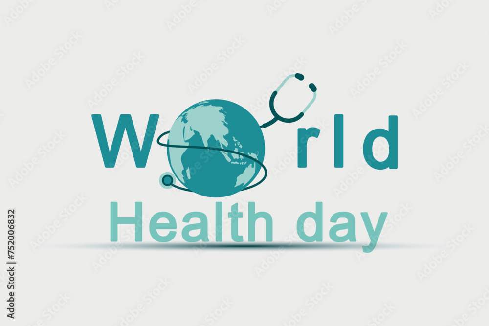 Flat national doctors day background with earth and stethoscope concept