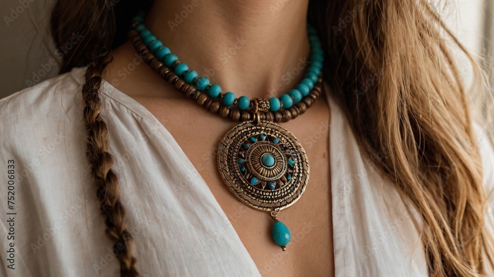 A beautiful bohemian-style women's necklace