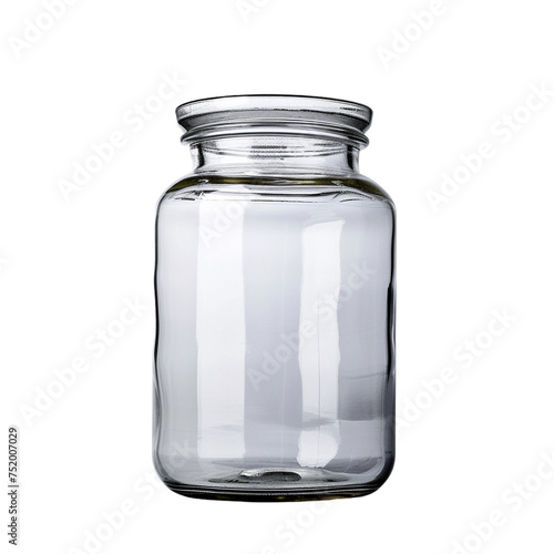 empty glass jar isolated