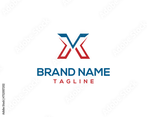 VX, XV or X Letter abstract vector logo monogram template.