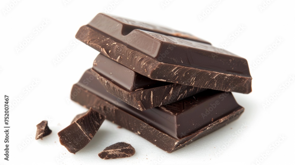 Fototapeta premium Dark chocolate on white background