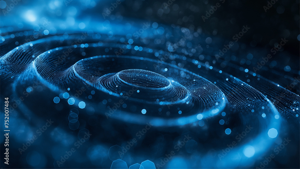 abstract circle dark blue tech particles background abstract circle dark blue tech particles background
