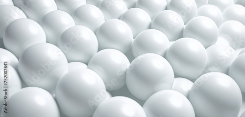 white spheres of balls, abstract background with dynamic 3d spheres, 