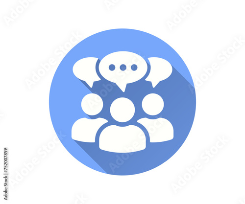 Discussion flat icon with long shadow for graphic and web design. © lovemask