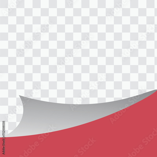 Realistic curled paper corners set. Mockup pages edge curl and bent paper