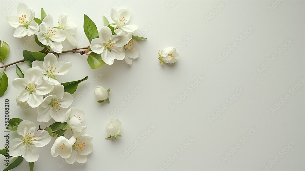 apple flowers on a white background apple flowers on a white background