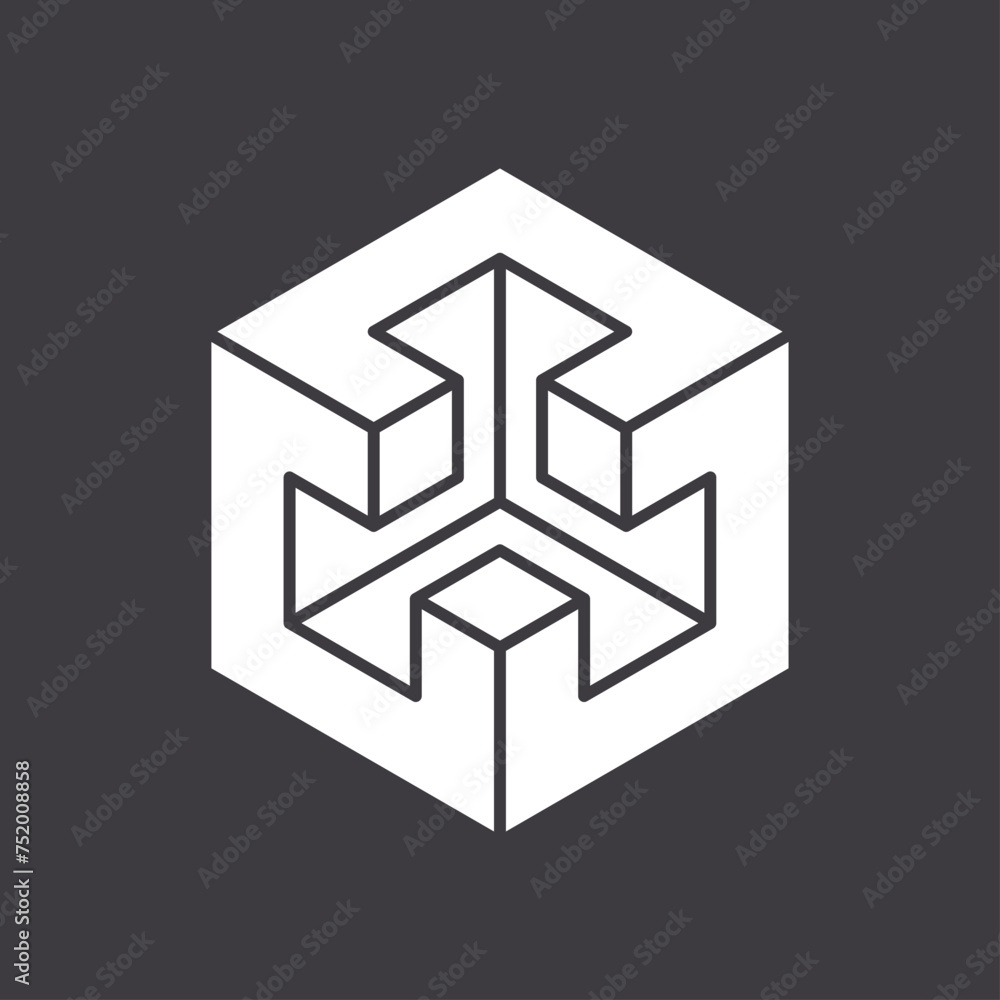 Abstract shape icon isolated on grey background. Geometric logotype designs. Vector illustration. Abstract shape icon isolated on grey background. Geometric logotype designs. Vector illustration.