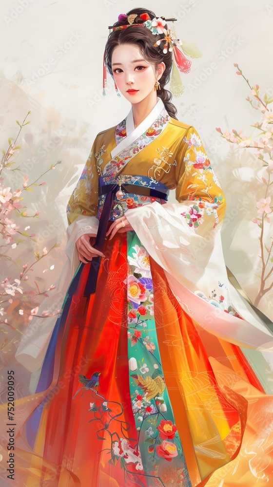 a beautiful Korean woman in hanbok