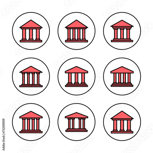 Bank icon vector illustration. Bank sign and symbol, museum, university
