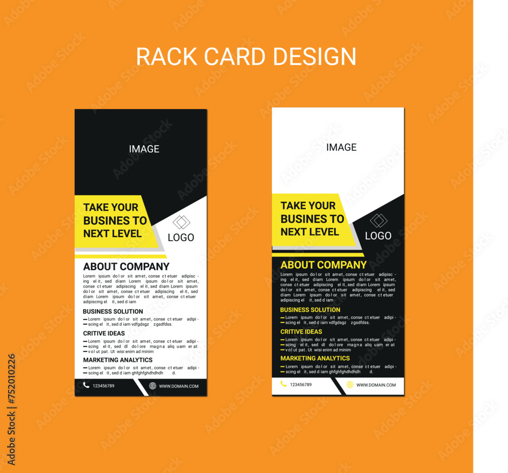 Digital marketing agency rack card design, Corporate business dl flyer design template.