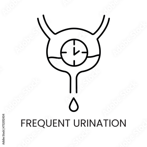 Diabetes symptom frequent urination line vector icon with editable stroke photo