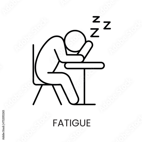 Diabetes symptom fatigue line icon vector with editable stroke