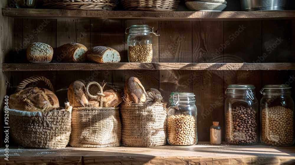 Pantry Bounty with Fresh Breads and Legumes Pantry Bounty with Fresh Breads and Legumes