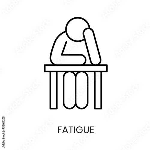 Diabetes symptom fatigue line icon vector with editable stroke