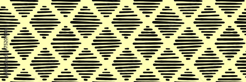 Small dash pattern. Seamless minimal dash pattern, small elements on yellow background.