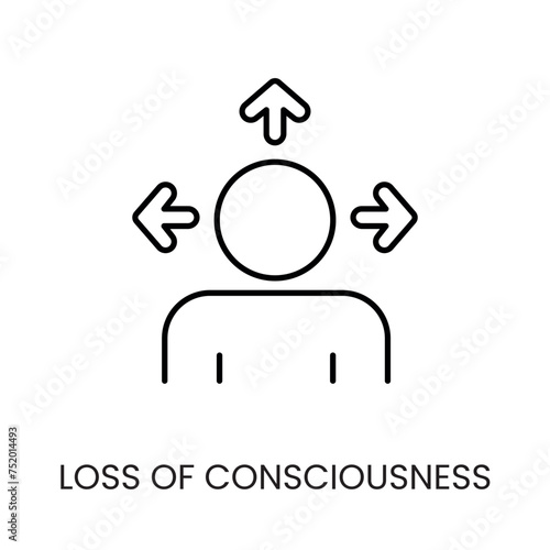 Diabetes symptom loss of attention line vector icon with editable stroke