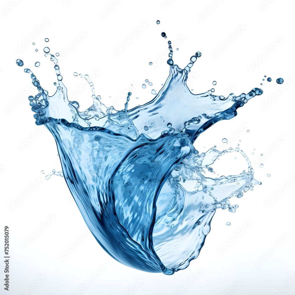 Blue water splashing alone isolated on white background
Blue water splashing alone isolated on white background