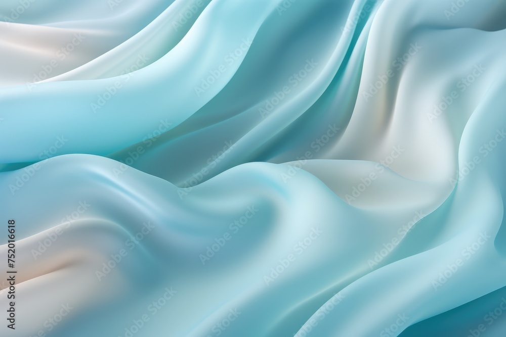 Fototapeta premium The texture of a light beige wool fabric gently billowing in the breeze. Cloth Abstract, Soft Waves Accentuate Texture Background, Ai generated