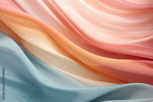 The texture of a light beige wool fabric gently billowing in the breeze. Cloth Abstract, Soft Waves Accentuate Texture Background, Ai generated
