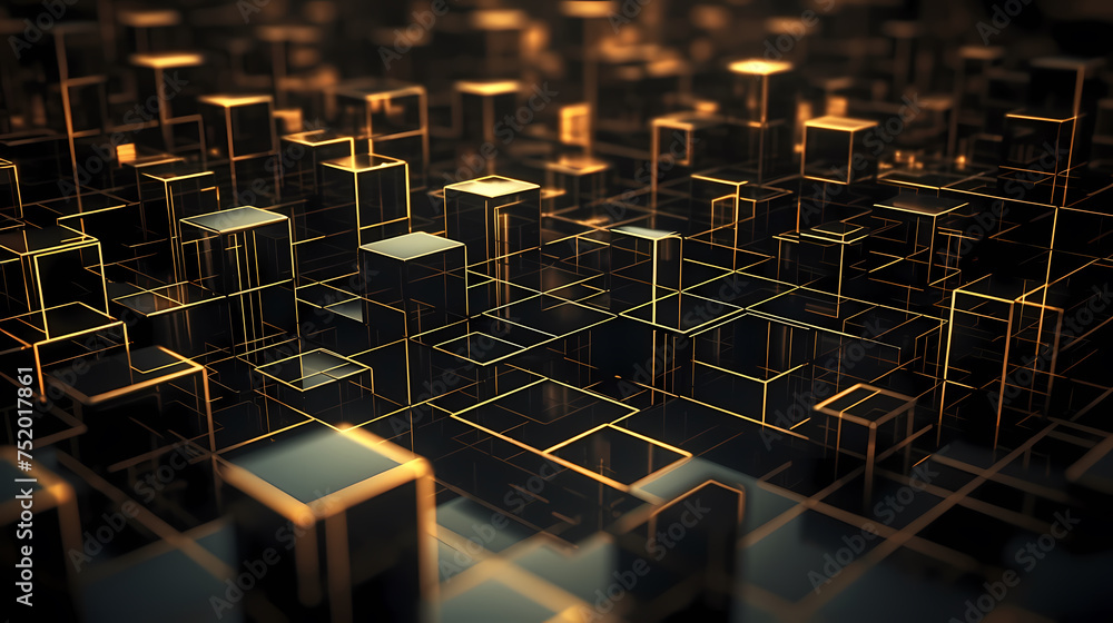 Obraz premium Abstract cube geometric shapes background
