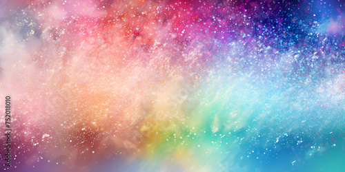 Image of rainbow pastel glitter background, abstract colorful background holi concept © Safia